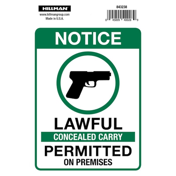 Hillman HILLMAN English White Notice Sign 6 in. H X 4 in. W, PK6 843238 - main